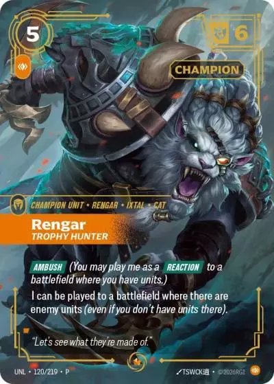 Rengar, Trophy Hunter - UNL-120-p2 - Promotional Cards - Riftbound card